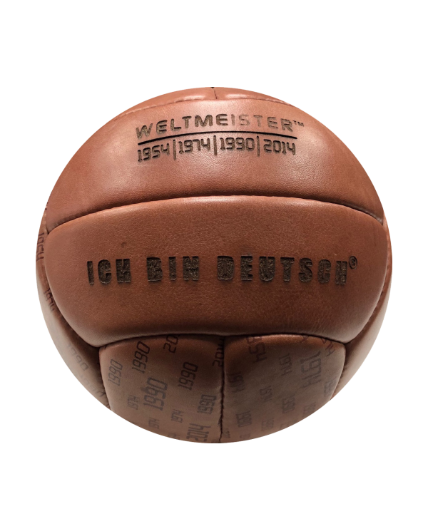 GENUINIE LEATHER - WELTMEISTER Retro Soccer Ball- Color: LIGHT BROWN-NON FT product